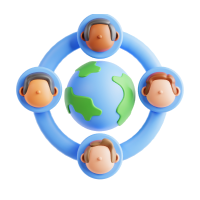 Avatars and planet earth icon