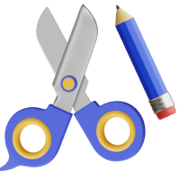 scissors and pencil icon