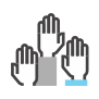 Raised hands icon