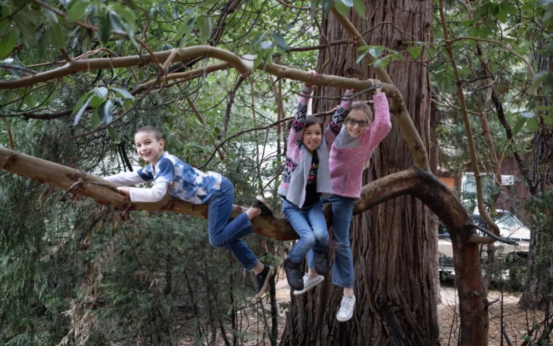 Kids learning outside