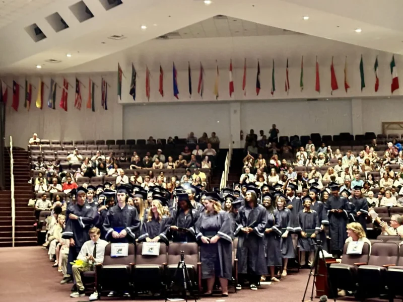 students during graduation