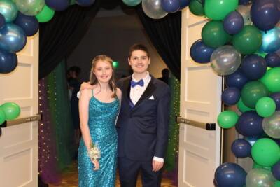 students at the prom with elegant clothes