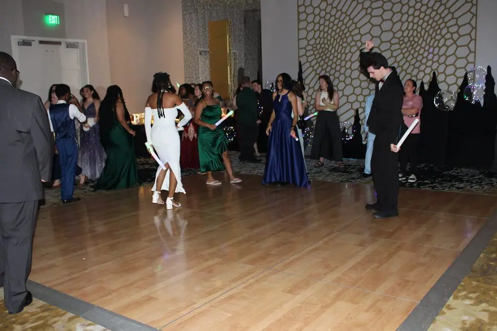 students dancing at the prom
