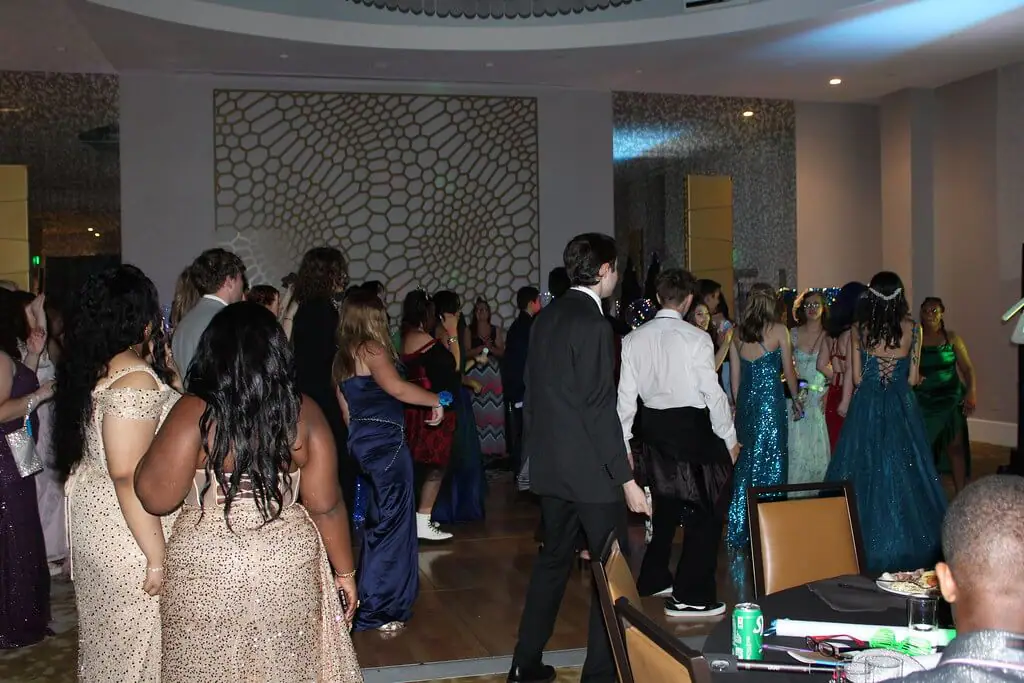 students having fun at the prom
