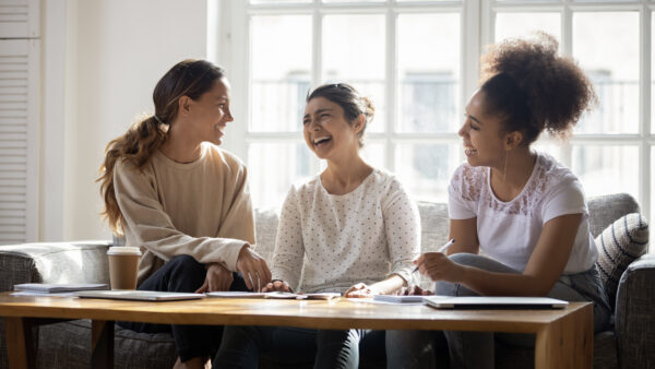 Girls laughing together