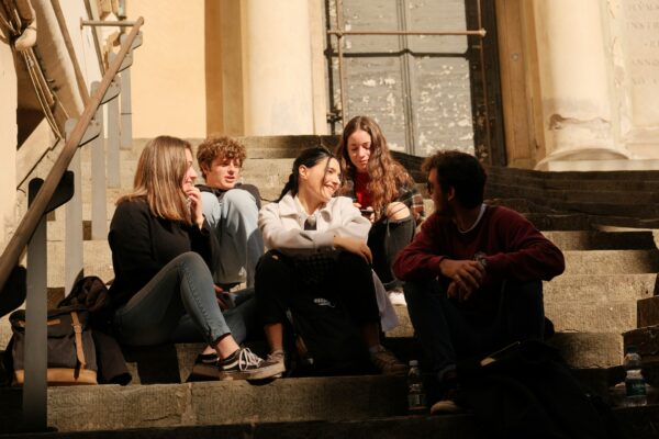 Students rehearsing together for school drama and readers theater club